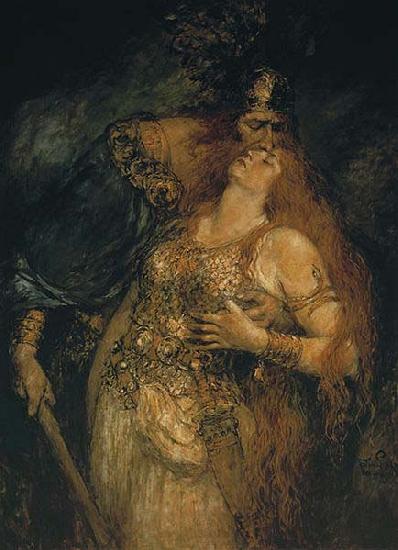 Ferdinand Leeke The Last Farewell of Wotan and Brunhilde oil painting picture